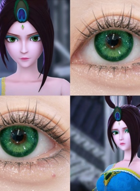 孔雀cos美瞳绿色日抛精灵叶罗丽跃动心跳绿水色翡绿重生绿显贺JA