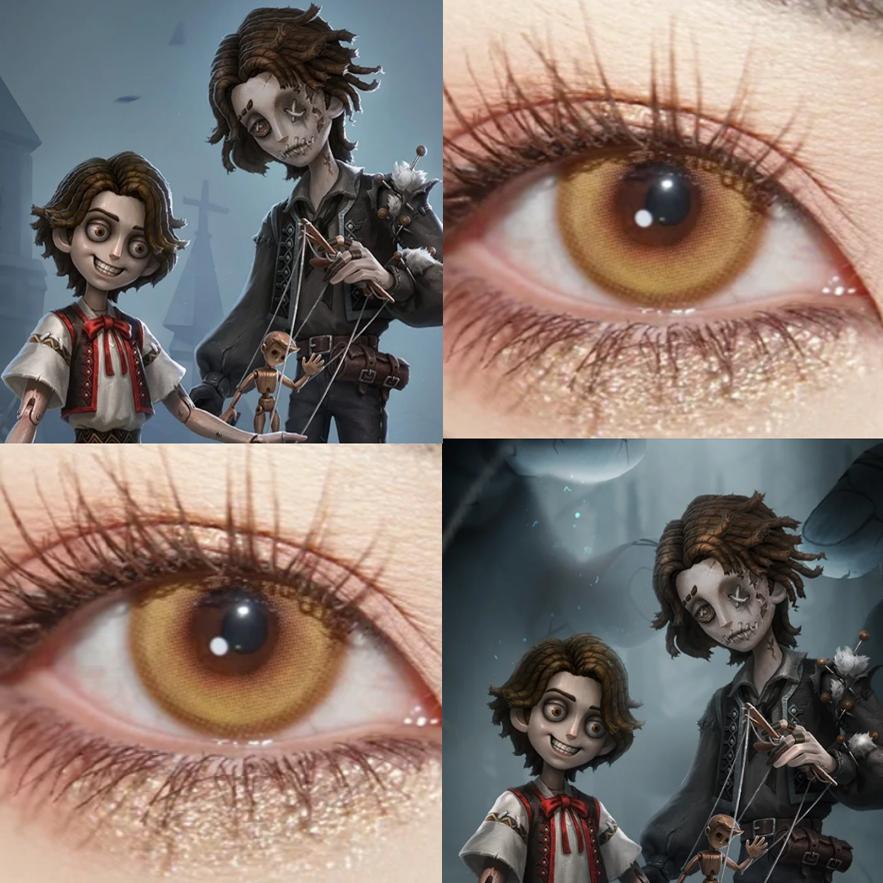第五人格木偶师马蒂亚斯cos美瞳半年抛金棕色大直径显色万圣节JA图片
