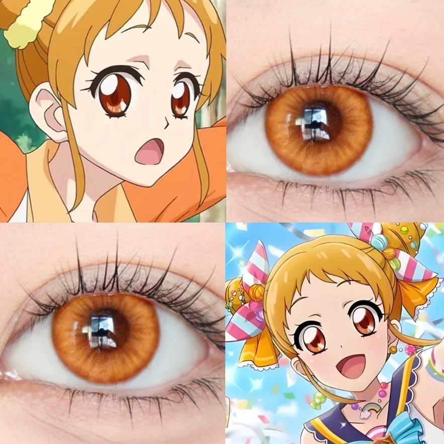 有栖川乙女cos美瞳半年抛橙色偶像活动显色琉璃棕枫原橙蜜柑橘ZQ