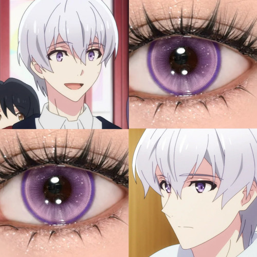 逢坂壮五cos美瞳日抛紫色显色女男IDOLISH7偶像星愿木槿紫海芋JA