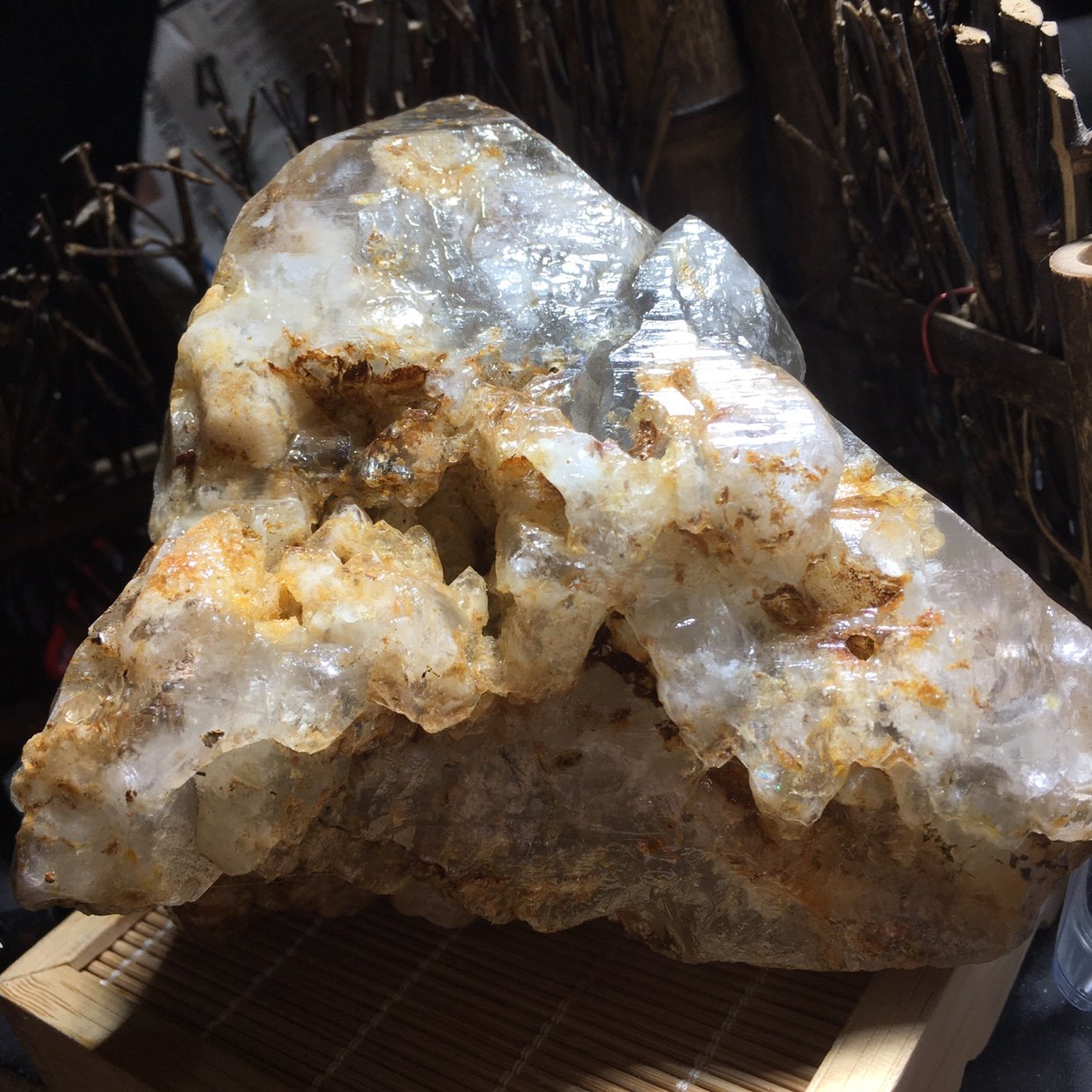 天然黑发晶原石摆件 毛料大自然矿物晶体家居风水办公室装饰