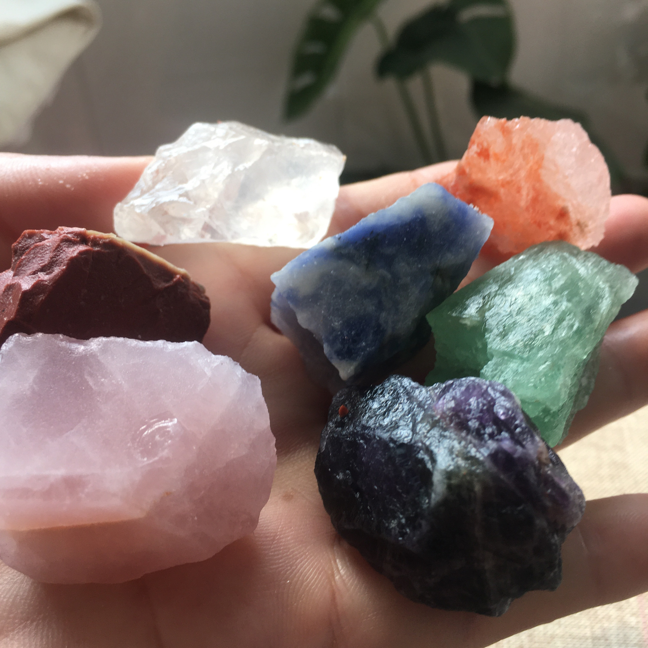 清仓 天然水晶原石 七彩五行石水晶矿石 小朋友教科书紫水晶正品