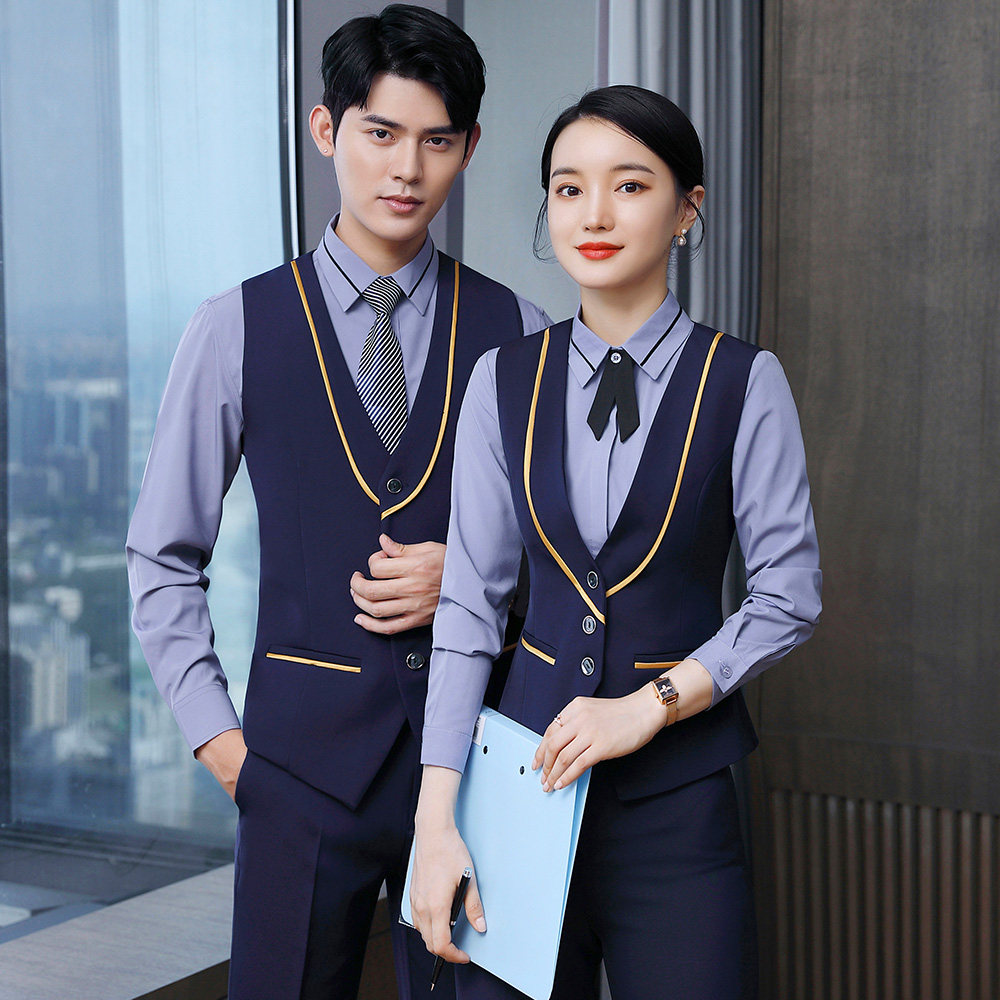 酒店KTV前台服务员工作服职业马甲男女酒吧西餐厅工衣秋冬套装