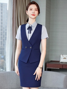 酒店前台接待经理工作服高端美容院KTV服务员工作服职业马甲套装