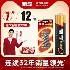 南孚电池7号5号碱性干电池七号五号儿童玩具遥控器聚能环鼠标空调电视小号AA遥控汽车智能锁闹钟官方旗舰12粒