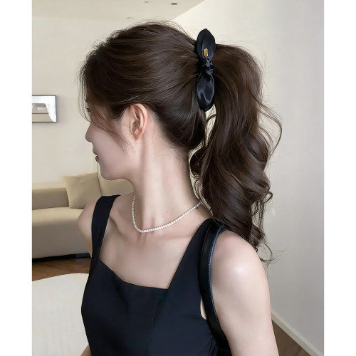 韩系甜美可爱兔耳朵蝴蝶结发饰新款高马尾发夹女后脑勺高端香蕉夹