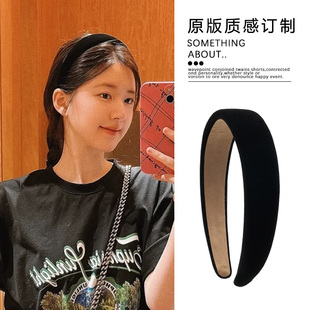 今年很流行黑色丝绒发卡发箍女款 高颅顶洗脸头箍发捆头饰 秋冬法式