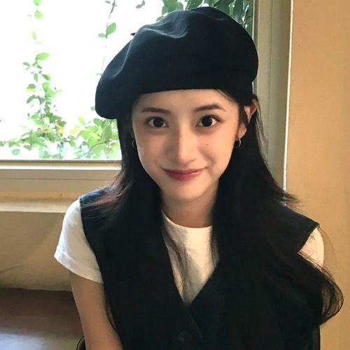 网红黑色贝雷帽女秋冬