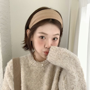 奶油卡其~温柔布艺发箍韩系高级感压发头箍百搭洋气旅行发卡发捆