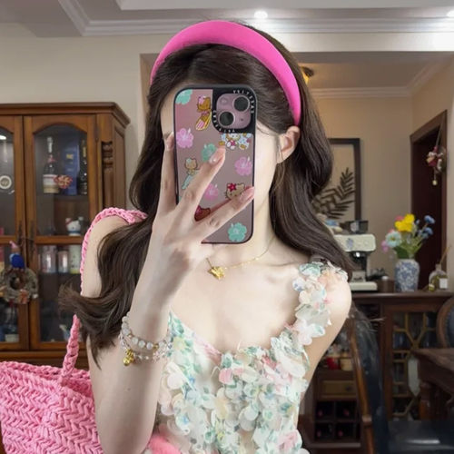 显白王者~玫红色火龙果色海绵发箍女2026年新款显脸小减龄发卡夏