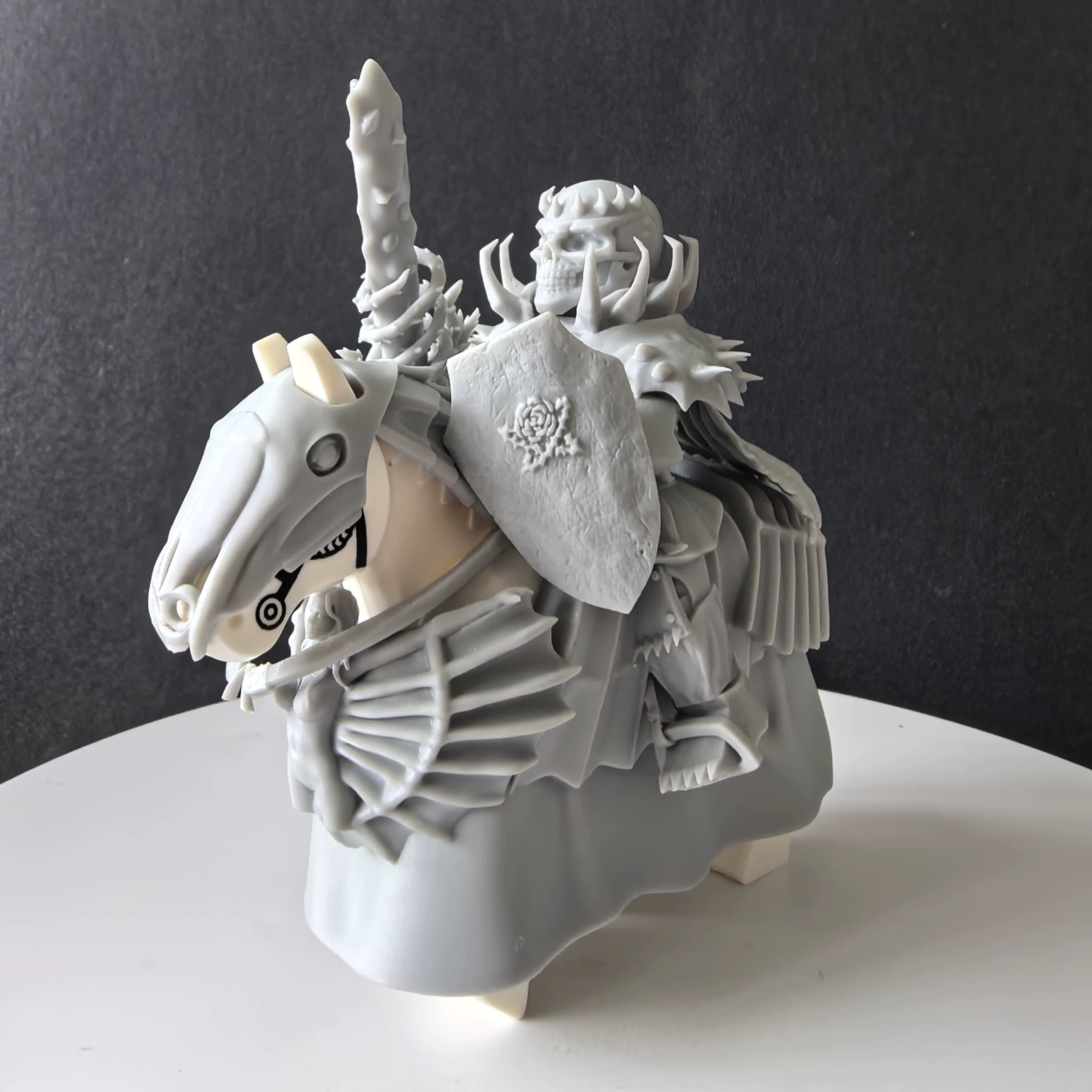 【白模】剑风传奇骑马骷髅骑士第三方人仔积木光固化3D打印穿戴装