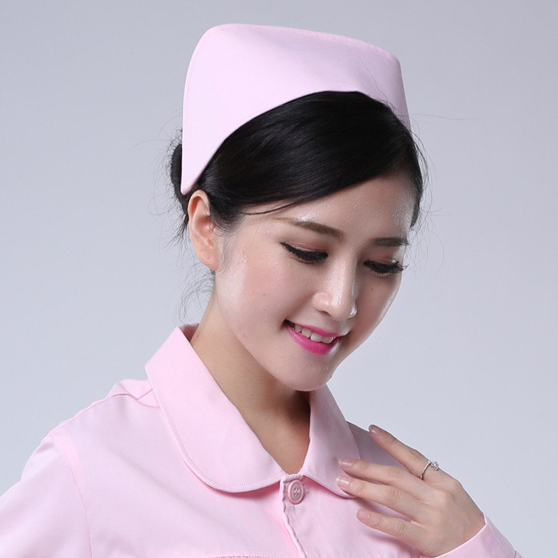 护士帽医生圆帽白色蓝色加厚涤卡