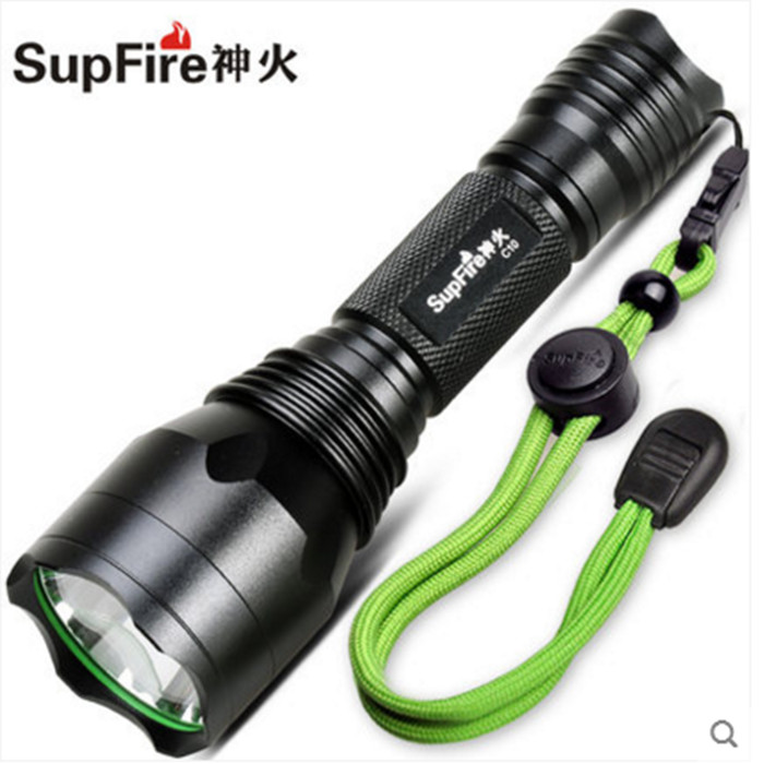 正品神火C10S-L2 Supfire手電筒 10W強光LED充電超亮泛光打獵遠射