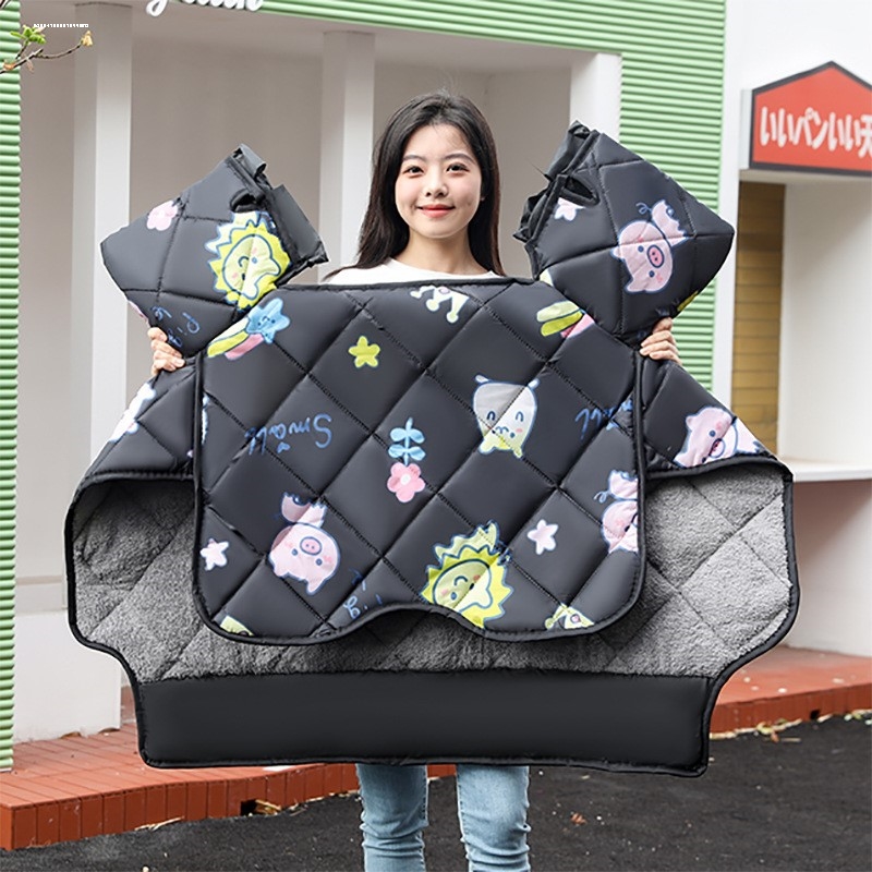 电动车挡风被冬季加绒加厚骑行电瓶摩托防护