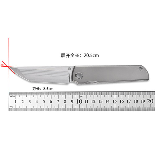 北山物志 钛斩 zdp189钢三文鱼大马S90V高性能钢便携式EDC折叠刀