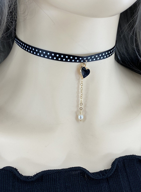 饰品仙气简约脖链锁骨链网红黑色网红同款潮可爱流苏短款颈链