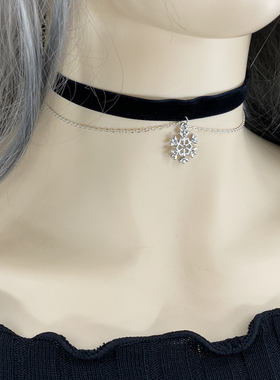 森系装饰脖颈链女短款锁骨链黑色暗黑网红项圈颈带饰品项链