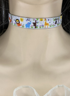 卡通chocker布艺项链小众设计感可爱动物项圈新款辣妹闺蜜颈链