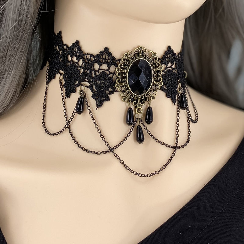 黑色配饰项链脖子饰品蕾丝颈饰