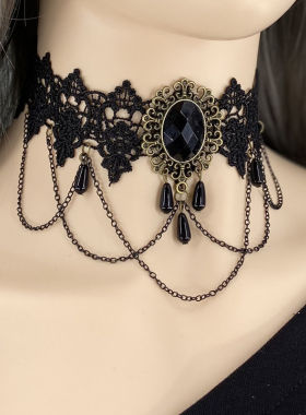 黑色配饰项链脖子饰品蕾丝颈饰
