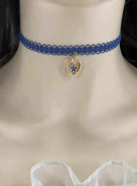 甜美蕾丝爱心choker少女心短款颈带百搭颈链项圈小香风礼物ins风