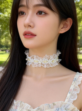 蕾丝锁骨链女柔美遮瑕