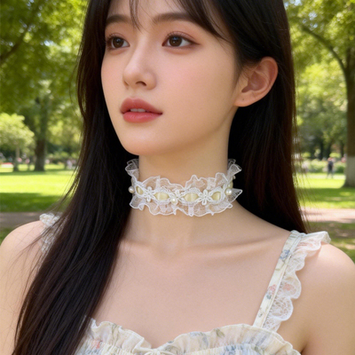 蕾丝锁骨链女柔美遮瑕