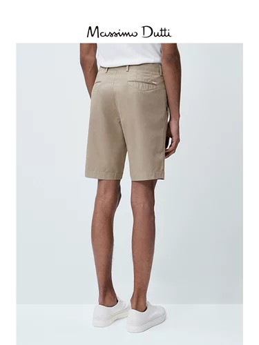 Massimo Dutti, летние комфортные однотонные шорты, коллекция 2023, облегающий крой