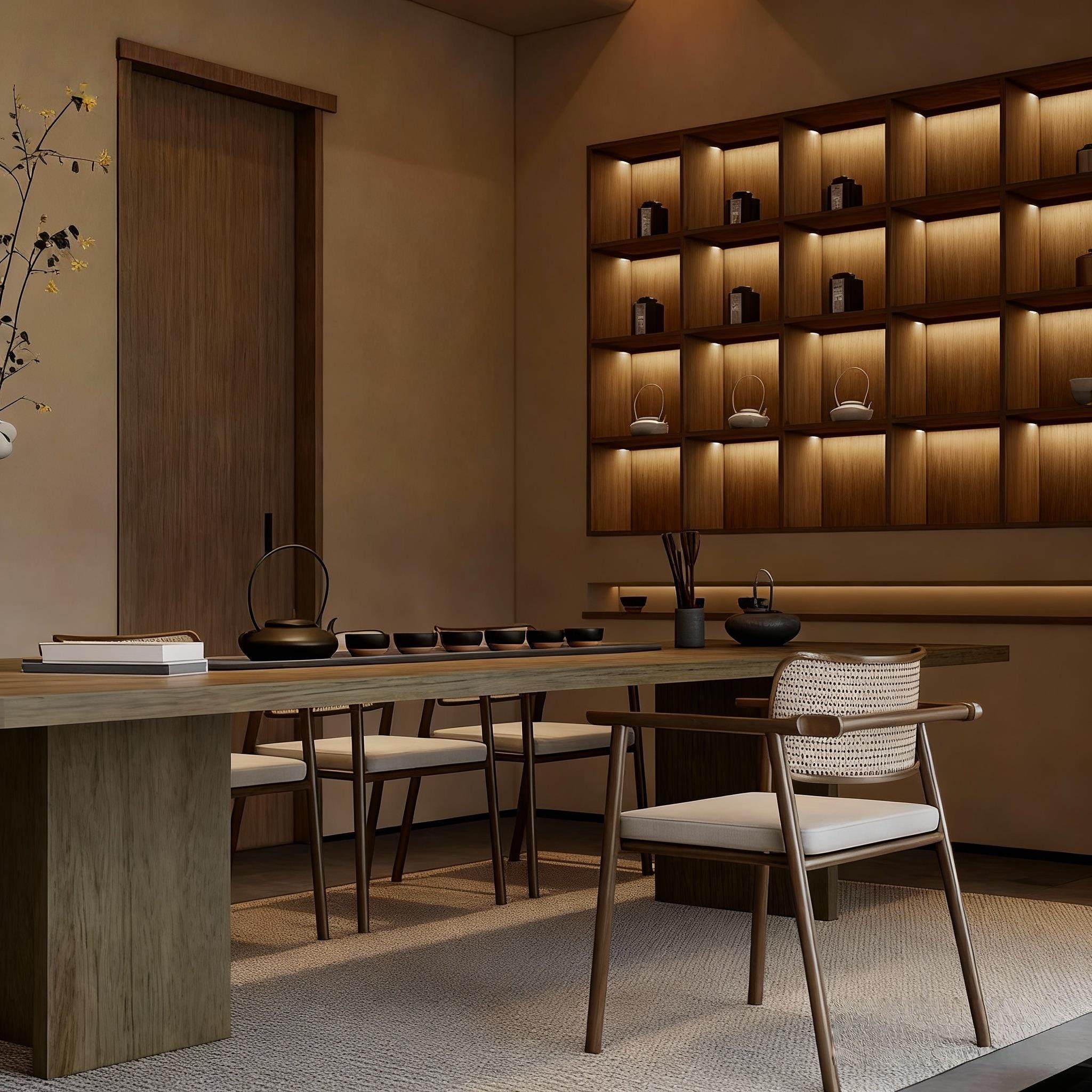 新中式实木茶桌椅组合原禅