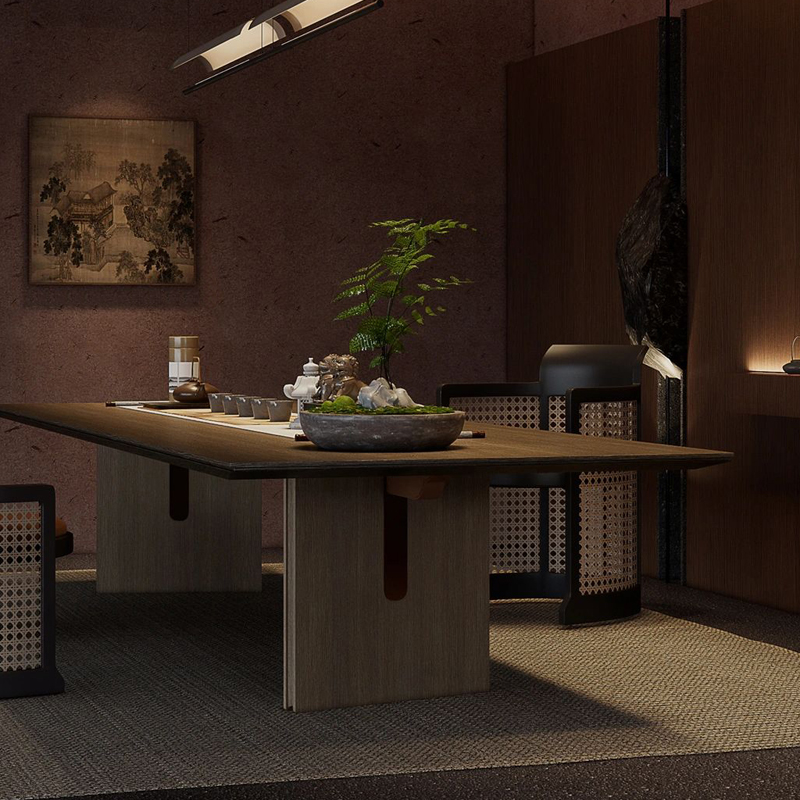 新中式茶桌椅组合现代轻奢