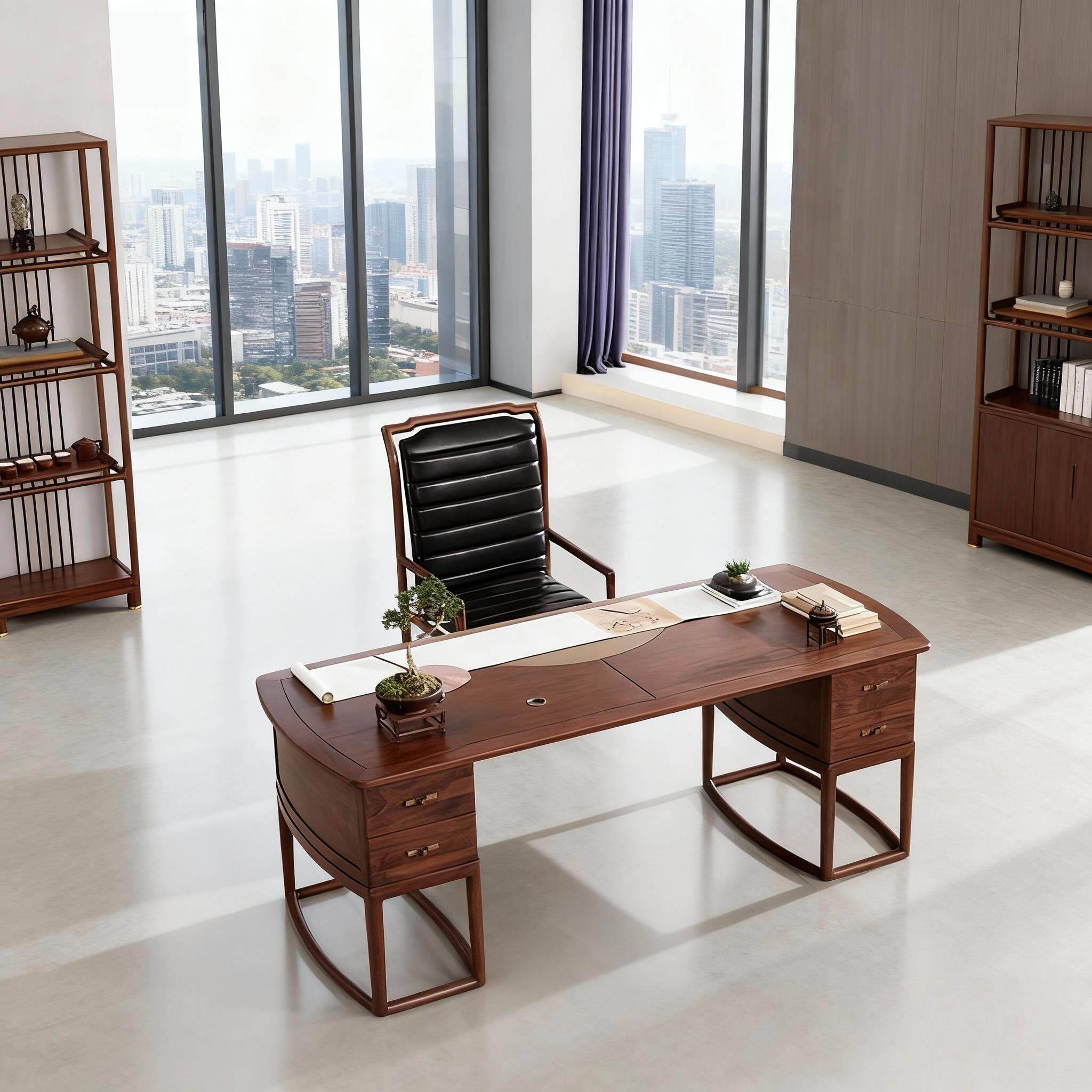 宋式美学实木书桌新中禅意