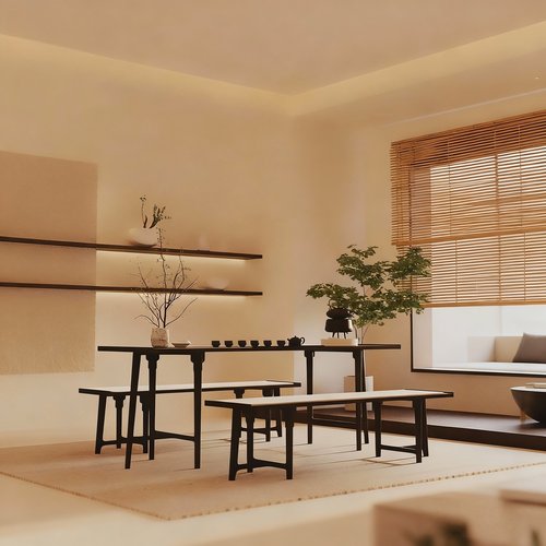 新中式北美全实木茶桌椅组