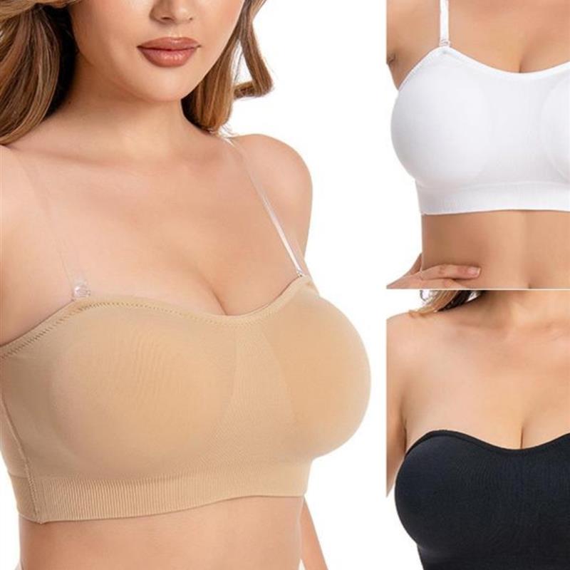 Strapless Tube Top Bra for Won Non-Slip Padded Beau Bra