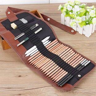 Pen Charcoal Sketch Set Sketching Pencil Kit Paper Erasable