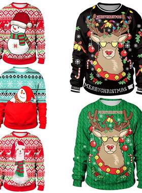 Pullover men women sweater tops ugly Christmas圣诞卫衣丑陋的