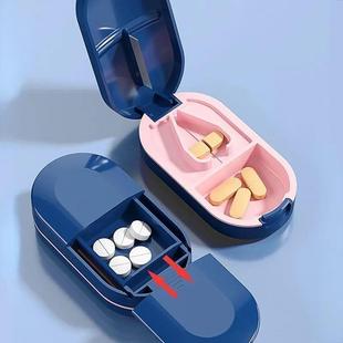 Pill Cutter With Invisible Storage Box Portable 2 In 1 Mini0
