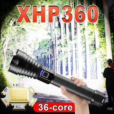 XHP360 Led Flashlight 18650 Rechargeable Torch Usb Powerful
