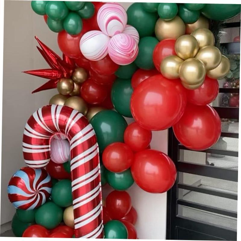5pcs Big Christmas Cane Crutch Cy Lollipop Foil Balloons