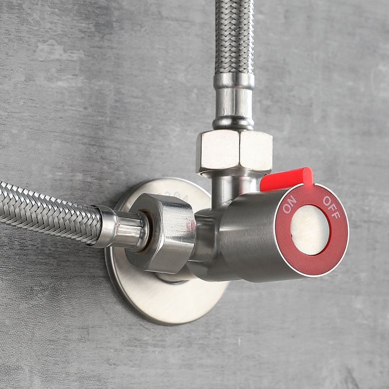 304不锈钢一进二出单控马桶三角