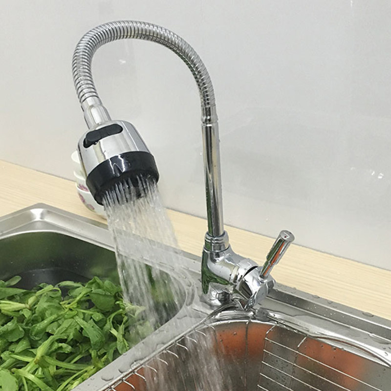 万向管旋转黄铜冷热单双出厨房水