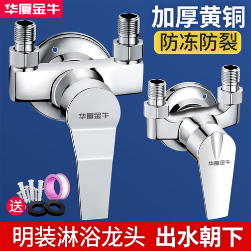 全铜明装淋浴冷热混水阀反向上进