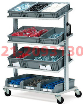 灰色物料拣选手推车1010×498×1286mm，载重180kg，含7箱3盒