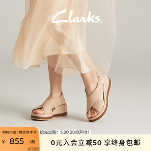 舒适沙滩厚底轻弹缓震罗马凉鞋 Clarks其乐卡萨系列女鞋 24新款 夏季