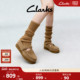 Clarks其乐Wallabee新品 单鞋 女鞋 复古通勤T字玛丽珍一脚蹬乐福鞋