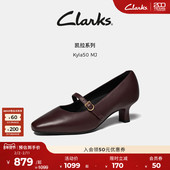 秋冬新品 Clarks其乐Kyla50 MJ女鞋 玛丽珍柔软羊皮高跟鞋 婚鞋