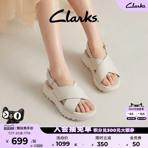 Clarks其乐DashLite Wish女鞋夏季松糕底运动沙滩鞋厚底罗马凉鞋