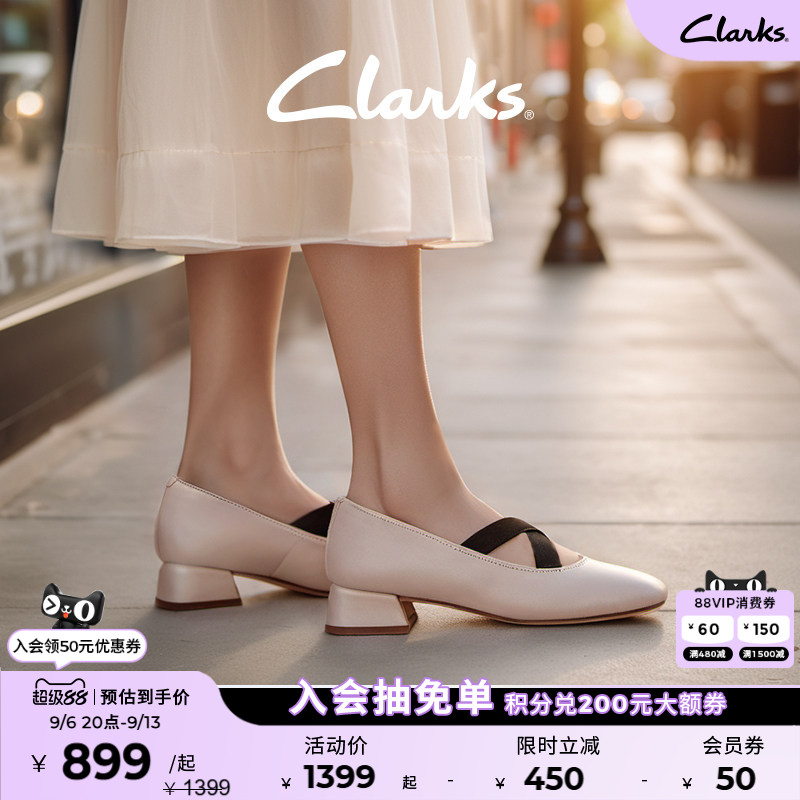 clarks复古羊皮芭蕾舞鞋玛丽珍鞋图片