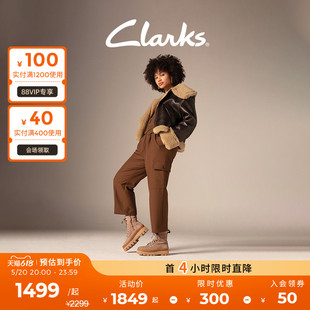 马丁靴工装 Clarks其乐奥莉系列女鞋 新款 复古英伦牛皮 冬季 高帮鞋