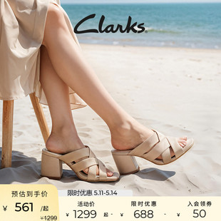 女鞋 女交叉带优雅高跟鞋 Clarks其乐女士纯粹65系列坡跟凉鞋