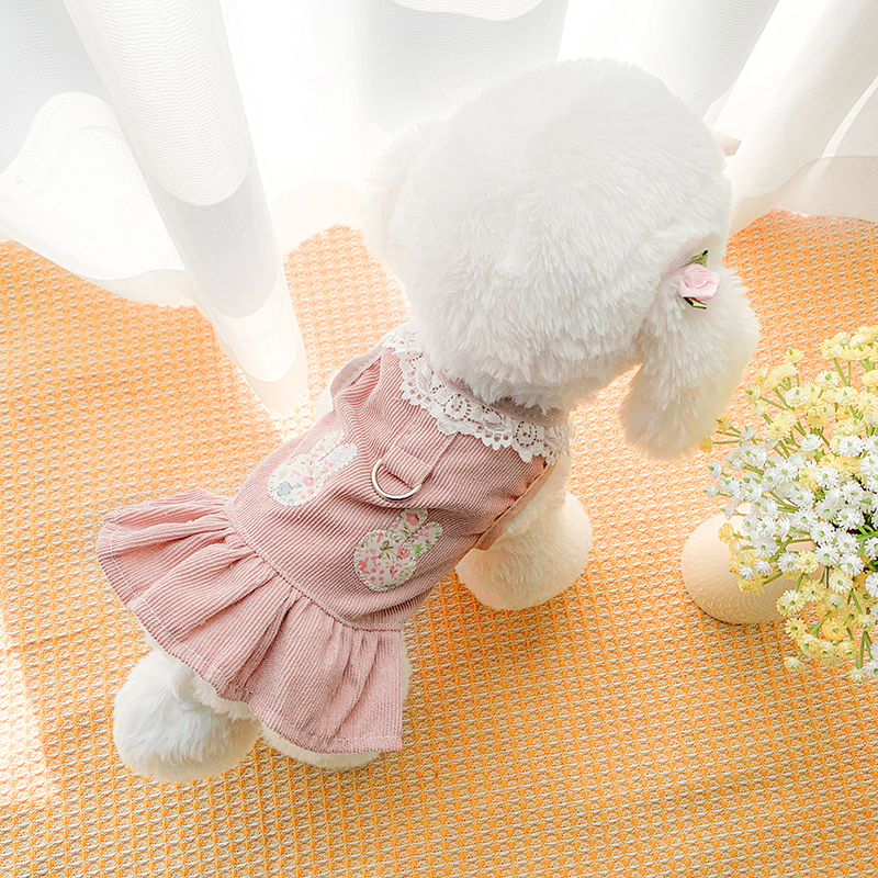 春秋牵引公主裙狗狗衣服宠物裙子